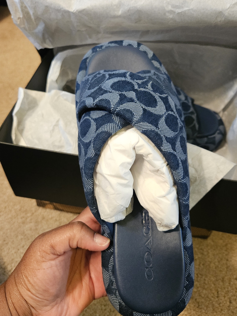 Coach Penelope Signature C Denim Sandal - Picture 2 of 16